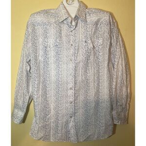 Stetson Pearl Snap Western Button Up Shirt Mens XXL Cotton White Long Sleeve